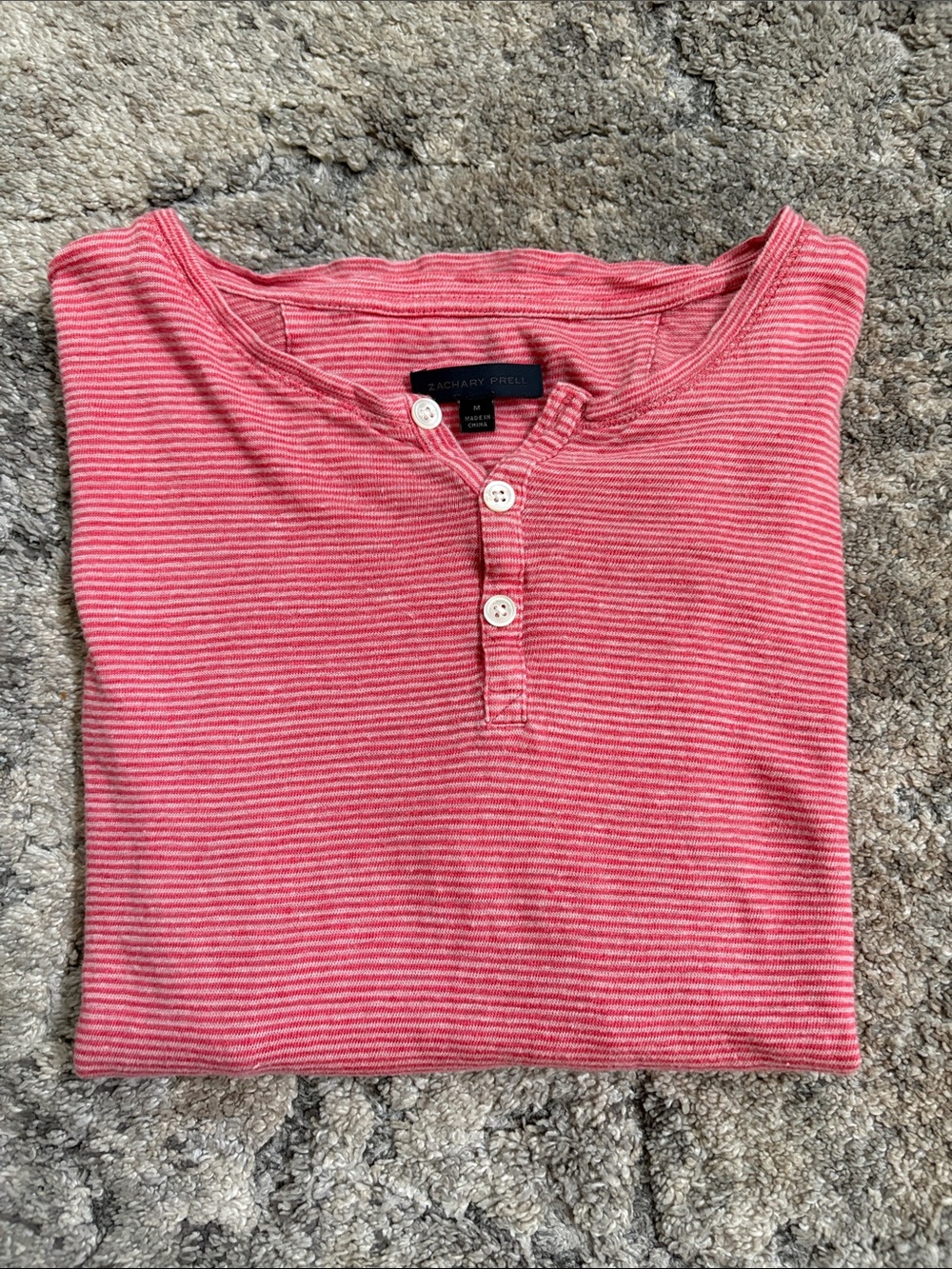 Zachary Prell Coral Pink Striped Henley